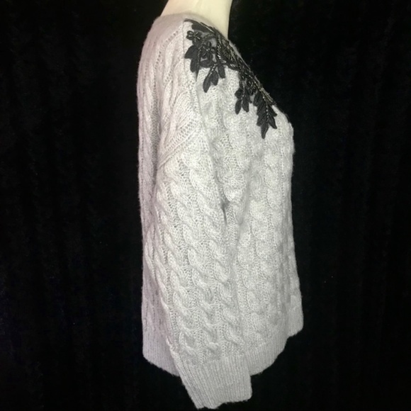 💎 Topshop floral embroidered chunky cable knit - Picture 4 of 8